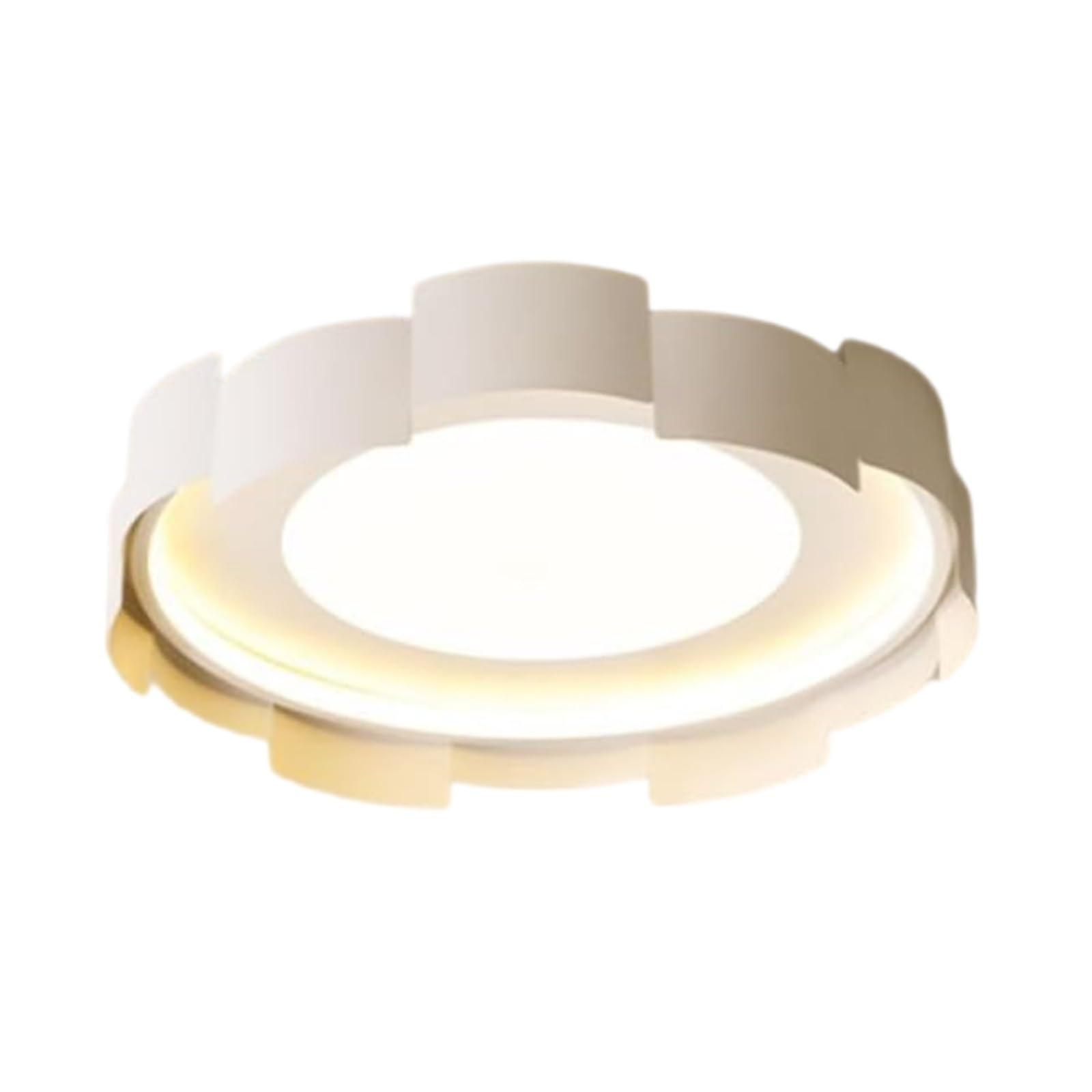 Led Ceiling Lamp Cream Round Modern Chandelier for Bedroom and Dining Room, Simple Design, Energy Efficient Lighting