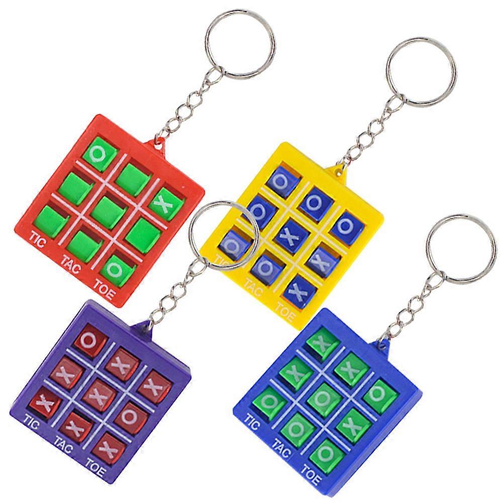 Assorted Color Plastic Chess Keychains for Kids Fun and Educational Toys 4Pcs Small Size