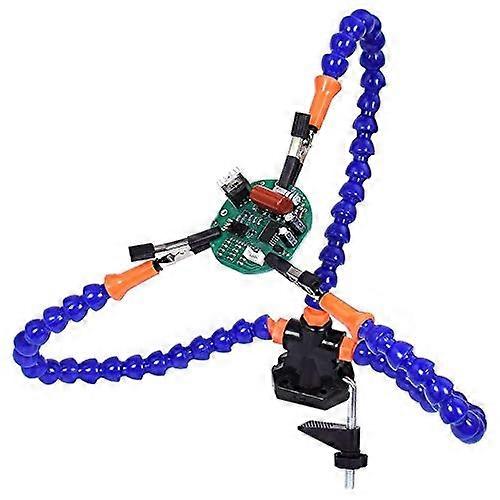 Bench Vise Workbench with 3 Adjustable Flexible Arms for Soldering Iron Stand and PCB Repair Table