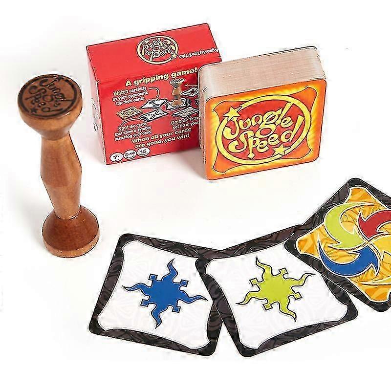 Jungle Board Game Brown Wood Token Run Fast Pair Forest Speed Party Cards Game