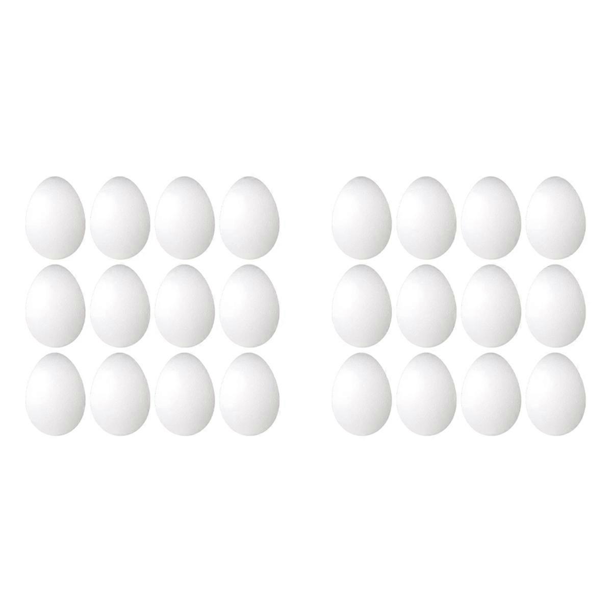 24 Pack 3 Inch Easter Foam Egg White Egg Craft Egg Foam Natural Polystyrene Egg Foam Handmade Egg Ba