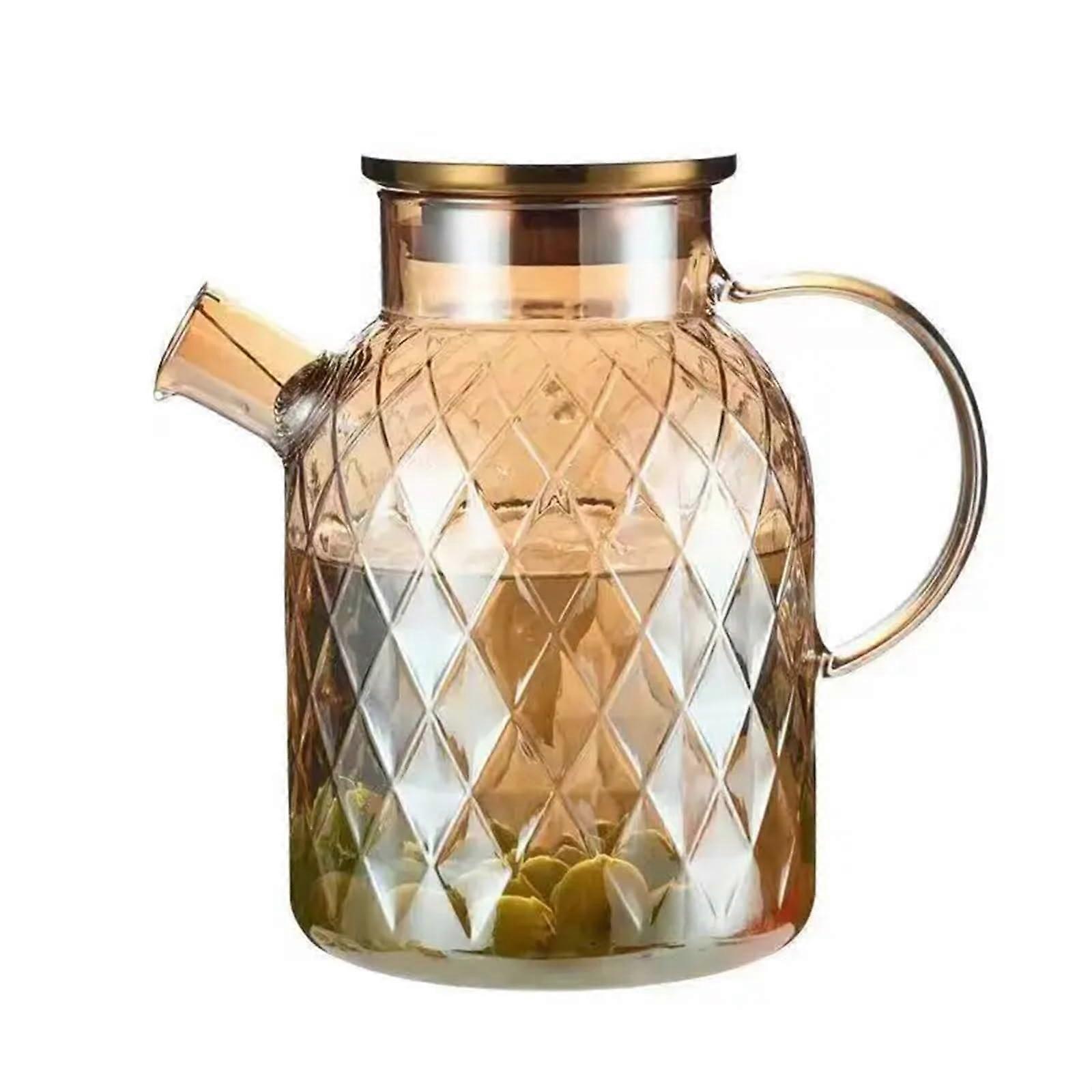 Glass Teapot For Puer Tea, Flower Teapot With Filter, 1800ml Kettle Set