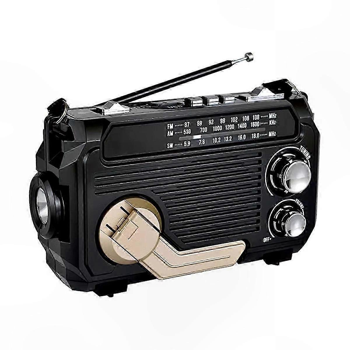 Solar Emergency Radio with AM/FM/SW, Hand Crank & Bluetooth 5.2, USB/TF Card Support