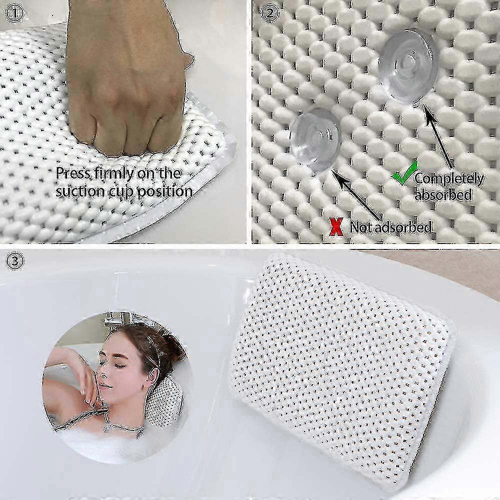 Bathtub & Spa Pillow With 8 Suction Cups,comfortable & Soft Mesh Material 2025
