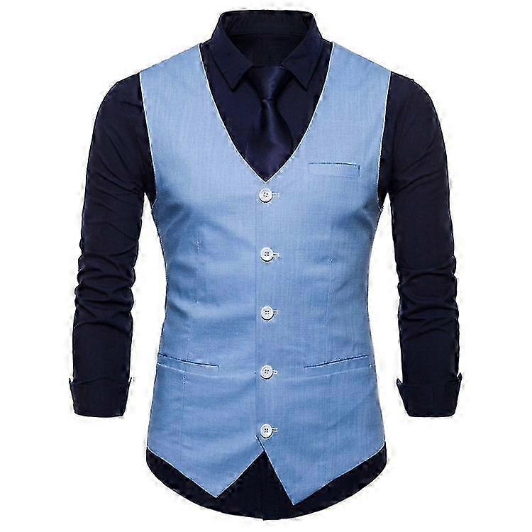 Men's solid color single breasted vest