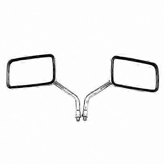 Universal Pair of 10mm Rectangle Handlebar Mirrors for Motorcycles and Bikes with Rear View Functionality