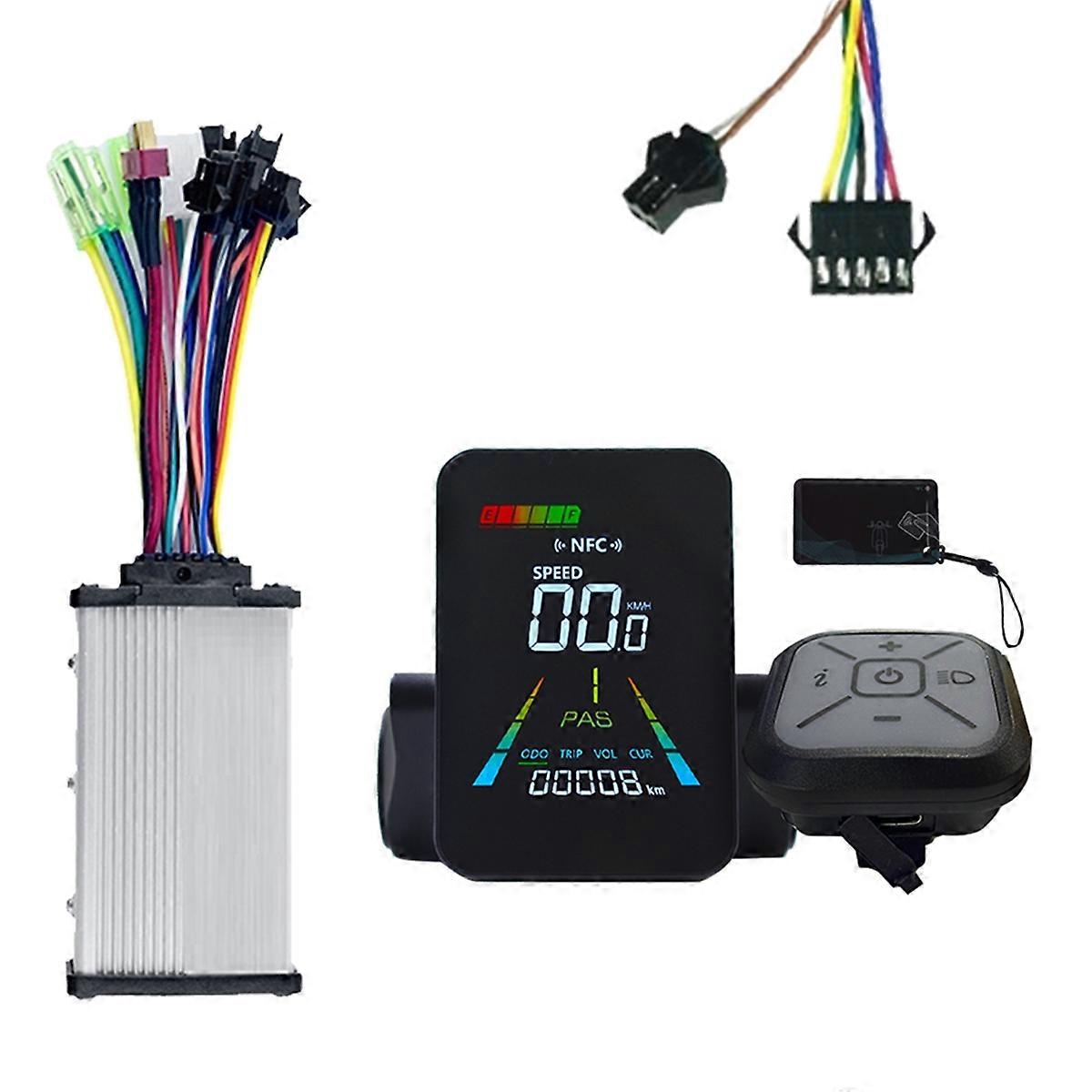 Electric Scooter NFC LCD Display E-Bike NFC Color Speedometer 24V/36V/48V/60V UART+36V/48V 350W Controller SM5+2PIN