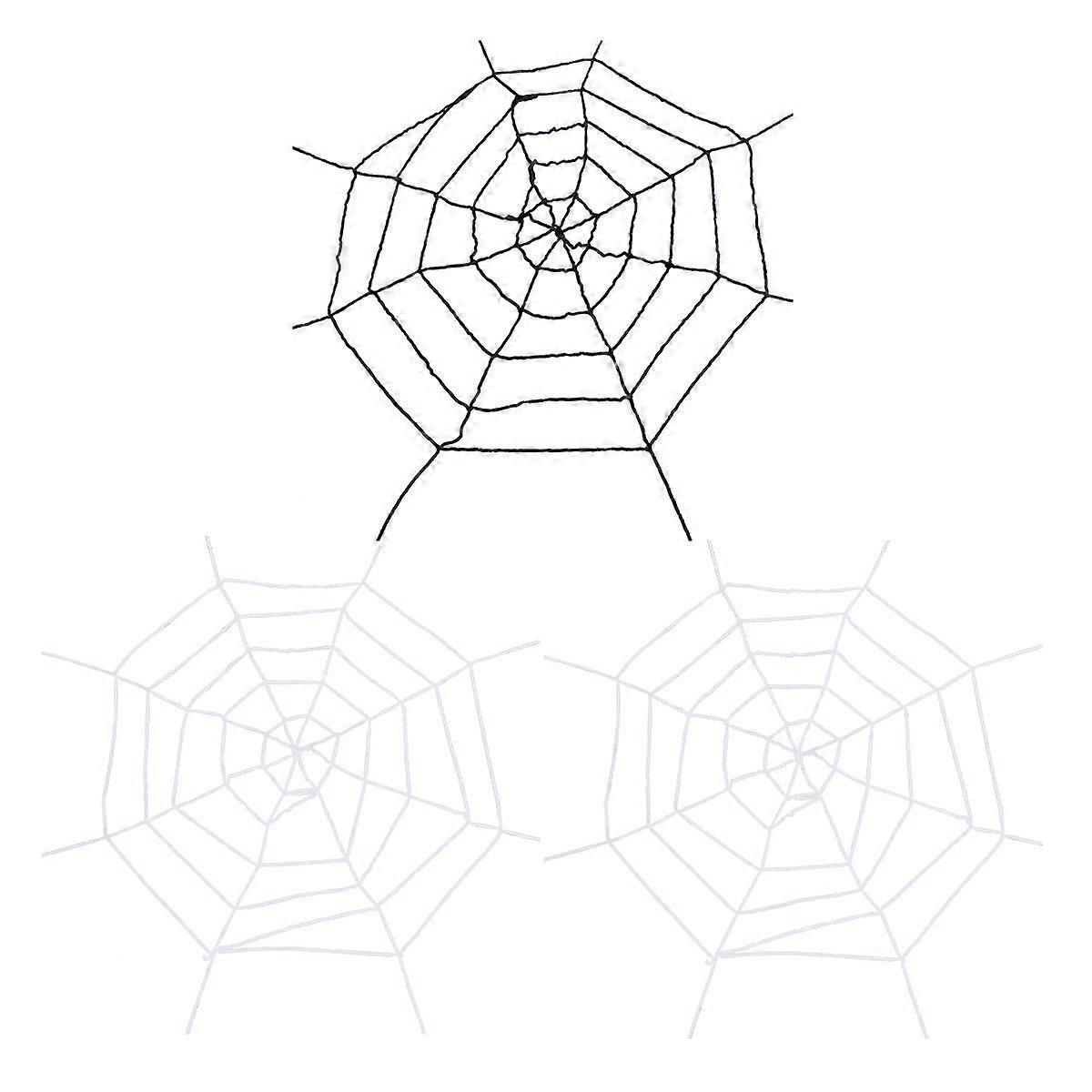3pcs Halloween Party Props Extra Large Spider Web Simulation Plush Spider Web