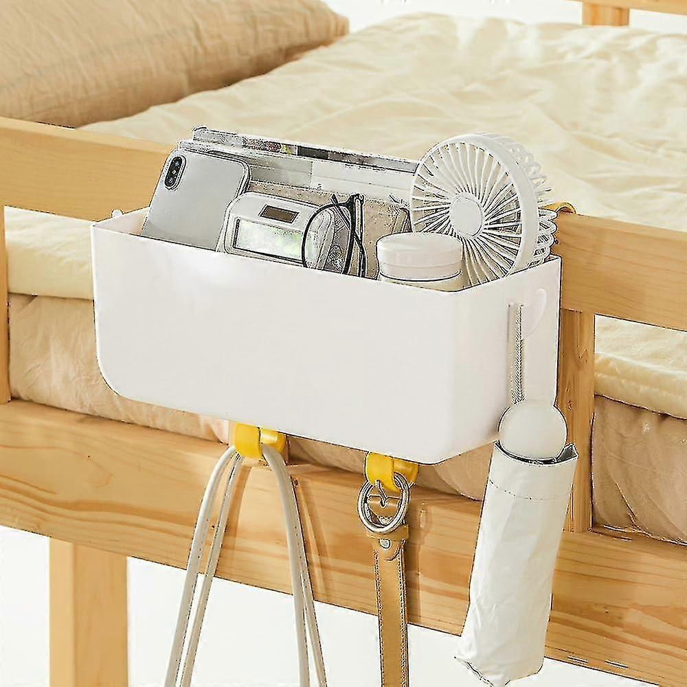 Bedside Hanging Storage Basket With Hooks Multi-function Organizer Caddy Remote Holder