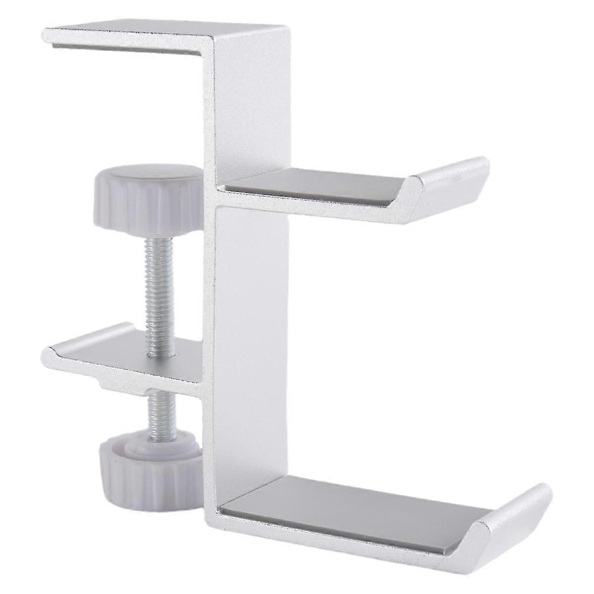 Adjustable Hanging Hooks Desk Side Hanging Bag Holder Silver