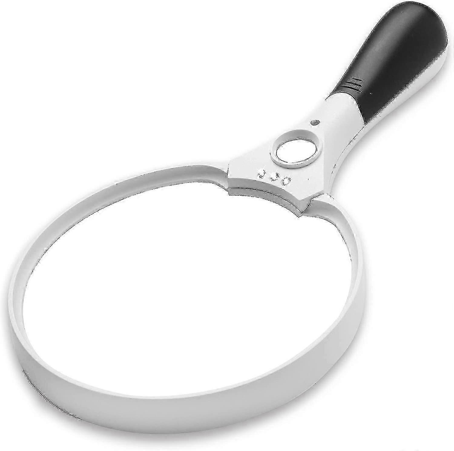 Ekstra stort led håndholdt forstørrelsesglas med lys - 2x 4x 10x objektiv - Bedste Jumbo Size Illuminated Reading Magnifier til bøger, aviser Ect