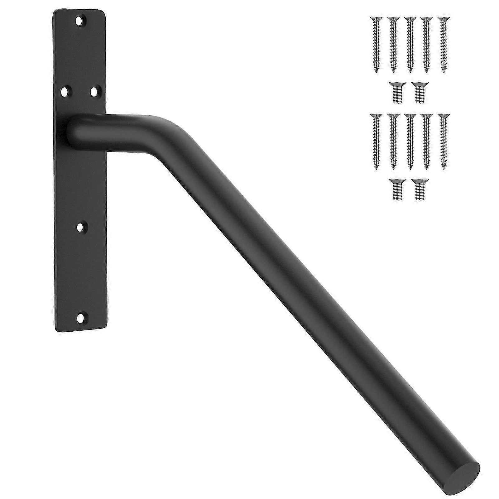 Wall Mount Staircase Handrail Alloy Steel Heavy Duty Stair Railing Grab Bar for Garage Black