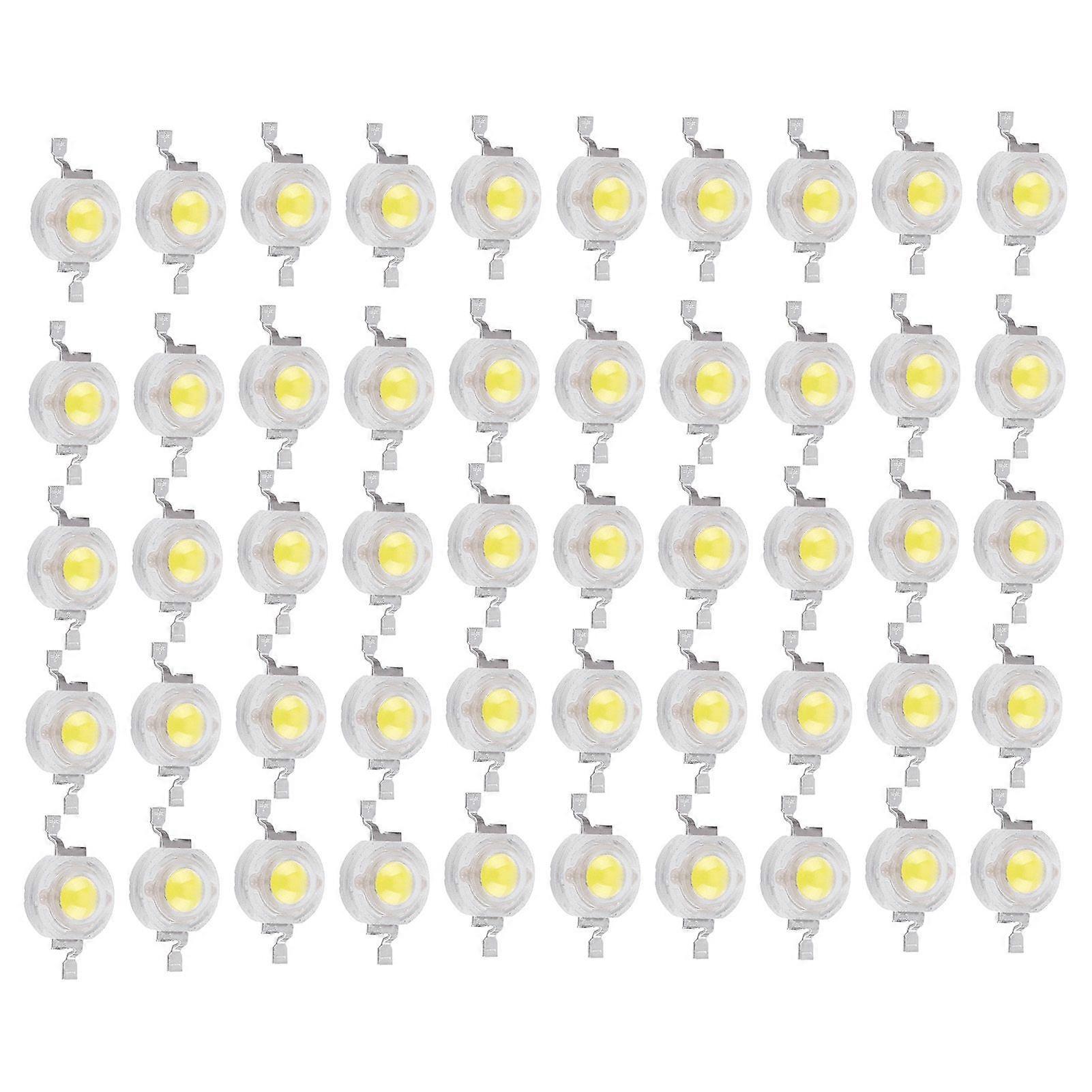 50pcs SMD 1W LED Lamp Bulb Beads Chip For Home Floodlight Spotlight High Power Cool White