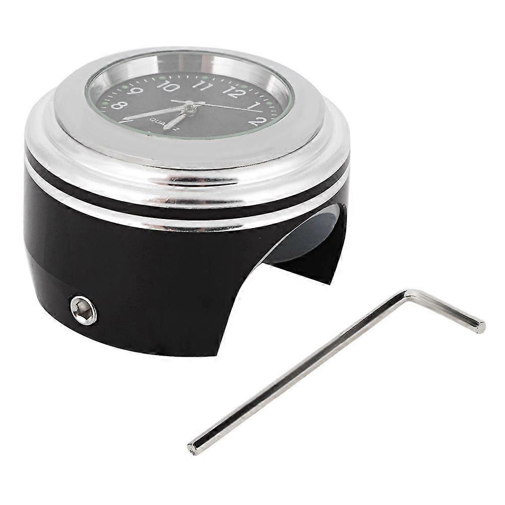Motorcycle Modification Handlebar Mount Waterproof Quartz Clock Watch(White Surface Black Dial)