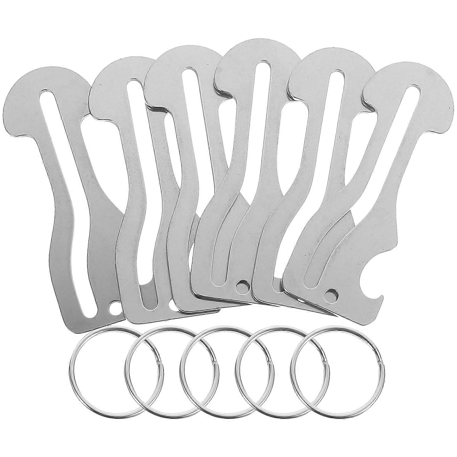 Silver Pushcart Keychain Quarter Holder Offers Practical Shopping Use 6Pcs