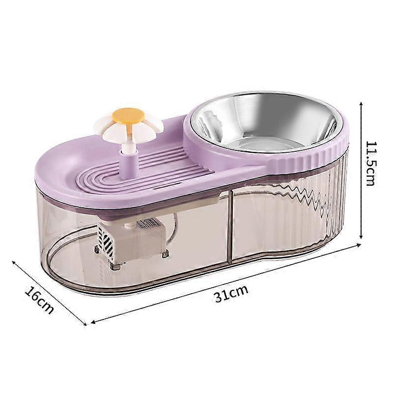 Automatic Cat Feeder And Water Fountain Combo, Large Capacity Pet Food Dispenser With Flowing Water Circulation