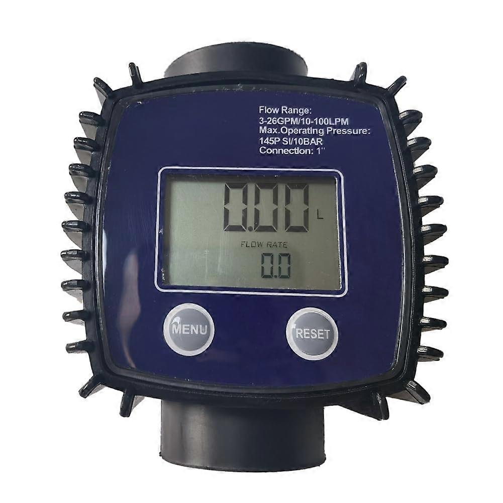 Turbine Oil Flow Meter K25 Water Flow Meter LCD Display Blue 2.33.3VB Pipeline Liquid Flow Sensor