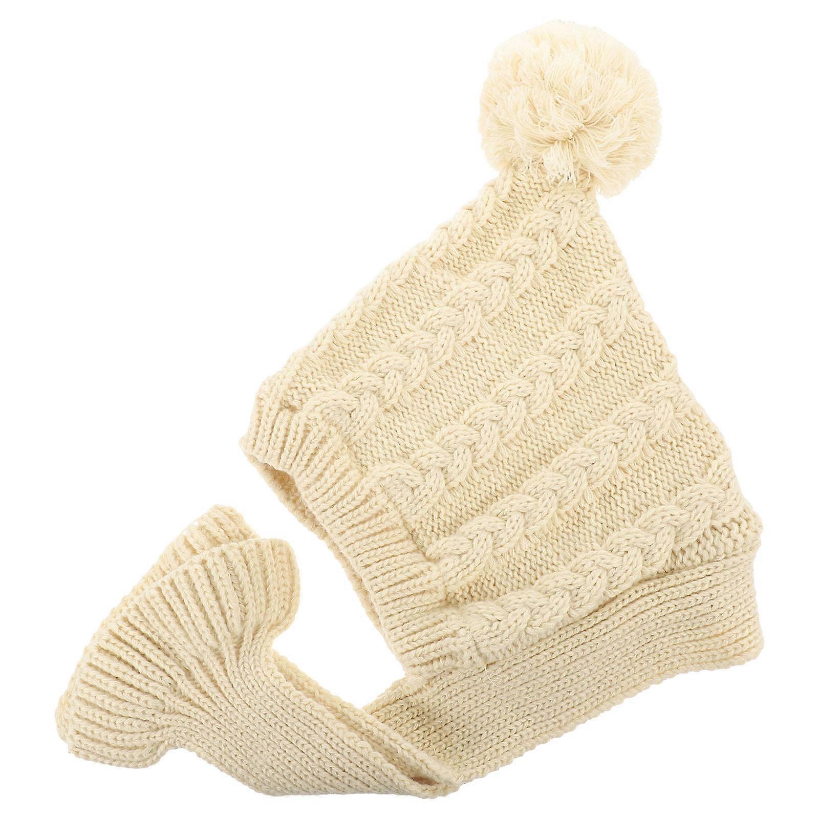 Knitted Dog Hat Dog Cap for Wearing Use with Scarf