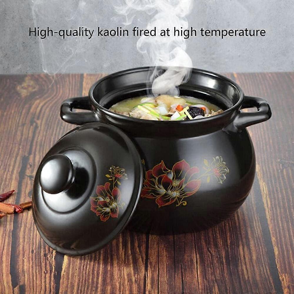 Terracotta Casserole Pot Ceramic Clay Cooking Pot With Smooth Glazed Finish Heat Storage Insulation No Fading 4L 5.5L 6L