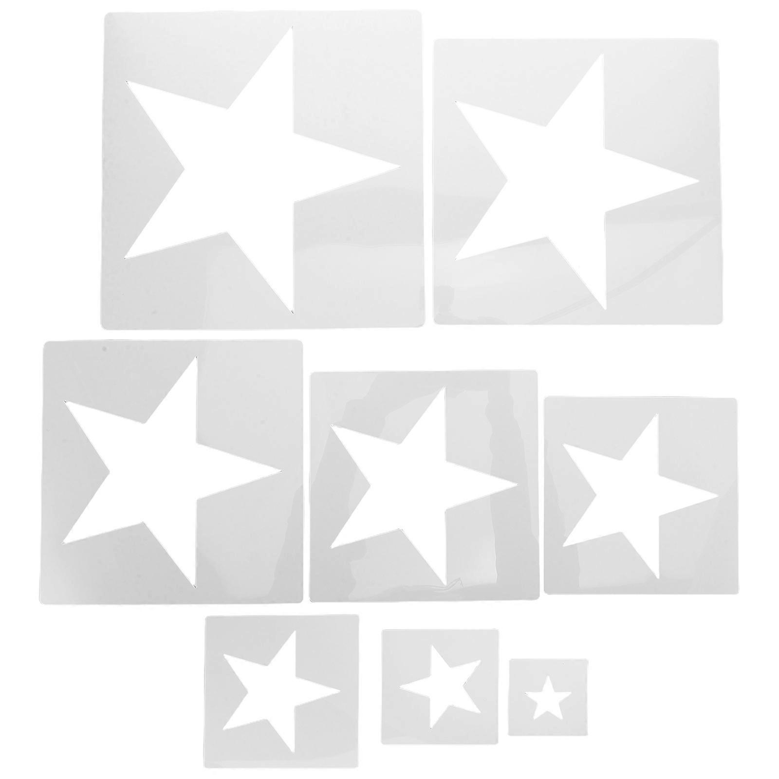 Decorative Wall Stencils Star Drawing Template For Spray Painting 24.80X24.80X0.10cm Reusable Stencils 8Pcs