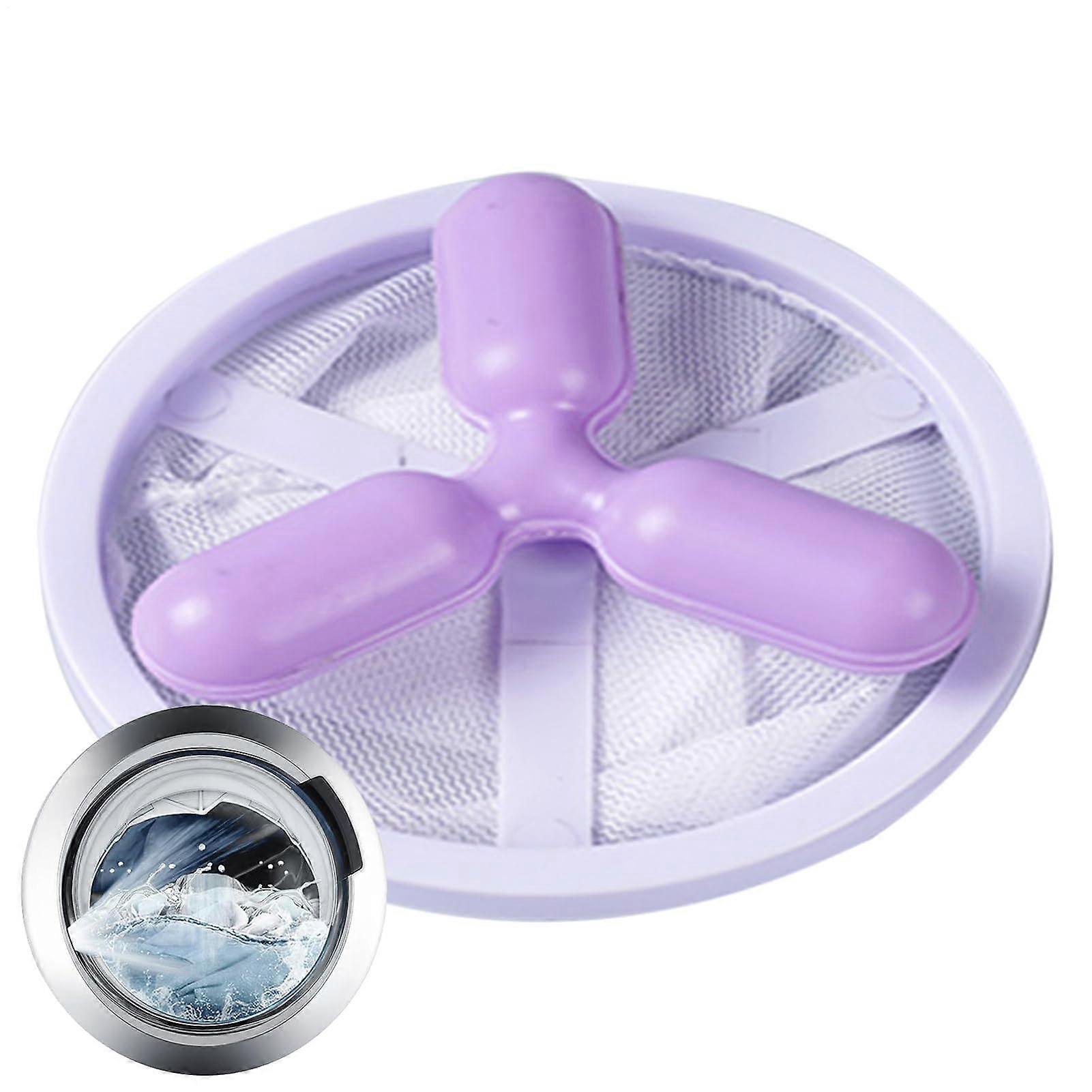 Pet Hair Catcher for Washing Machine Portable Mesh Lint Filter Reusable Laundry Bag For Clothes Purple