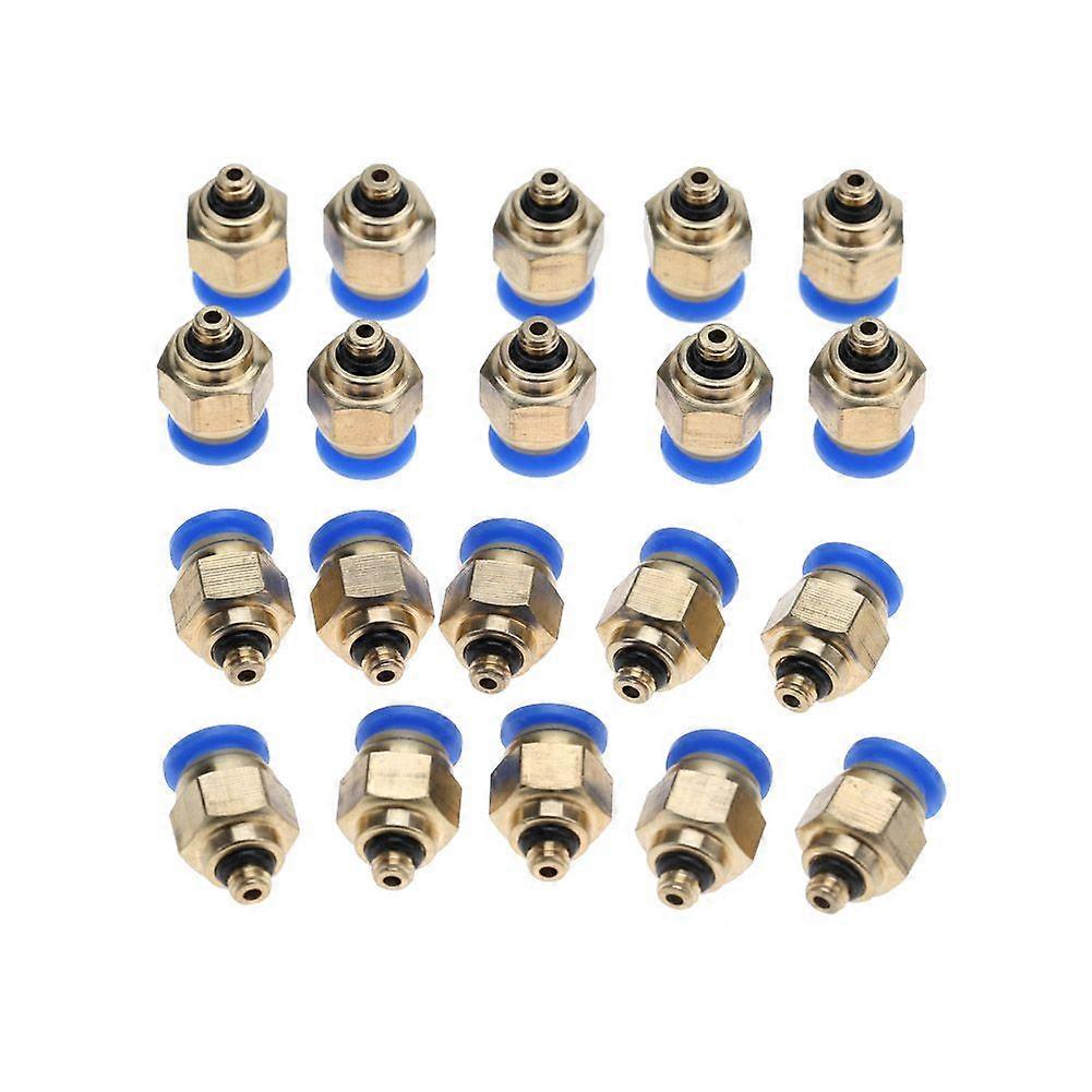 6mm Air Pipe Pneumatic Quick Fittings Male Thread Straight Push In Connector (PC6-M5 20pcs)