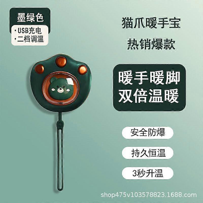 Mini Cat Paw Hand Warmer USB Rechargeable Portable Heating Pad Continuous Warmth Cartoon Gift