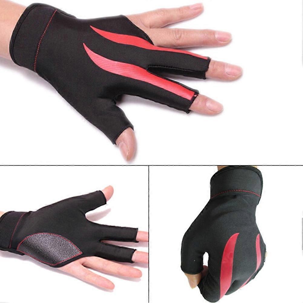 Windfall Snooker Pool Glove, 1Pc 3-Finger Elastic Anti-slip Billiard Game Snookers Pool Cue Shooters Glove