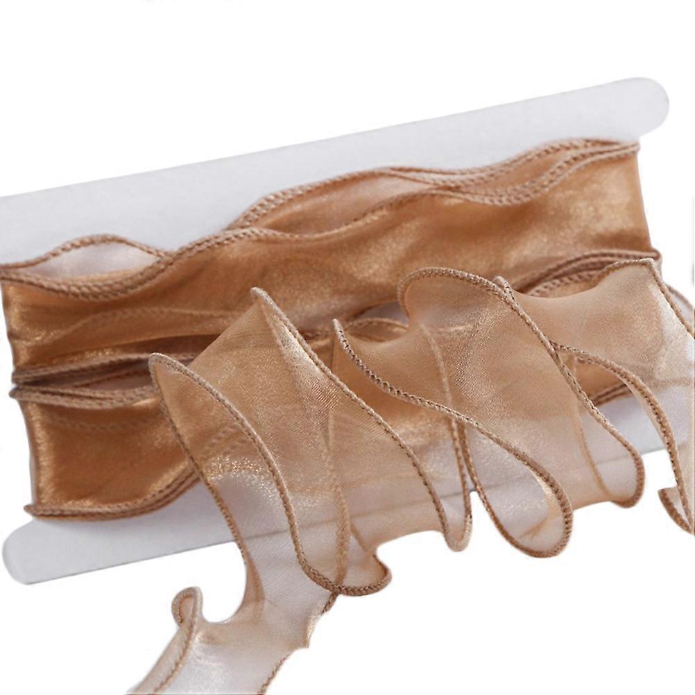 Golden Snow Yarn Ribbon DIY Ribbon for Gift Wrapping 1 Roll