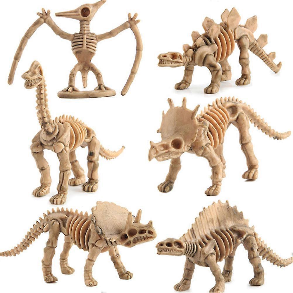 Plastic Toys Dinosaur Skeleton Set for Kids Play 24Pcs Beige