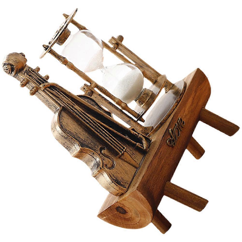 Creative Light Brown Sand Clock Craft Ornament for Office Desk 4Pcs