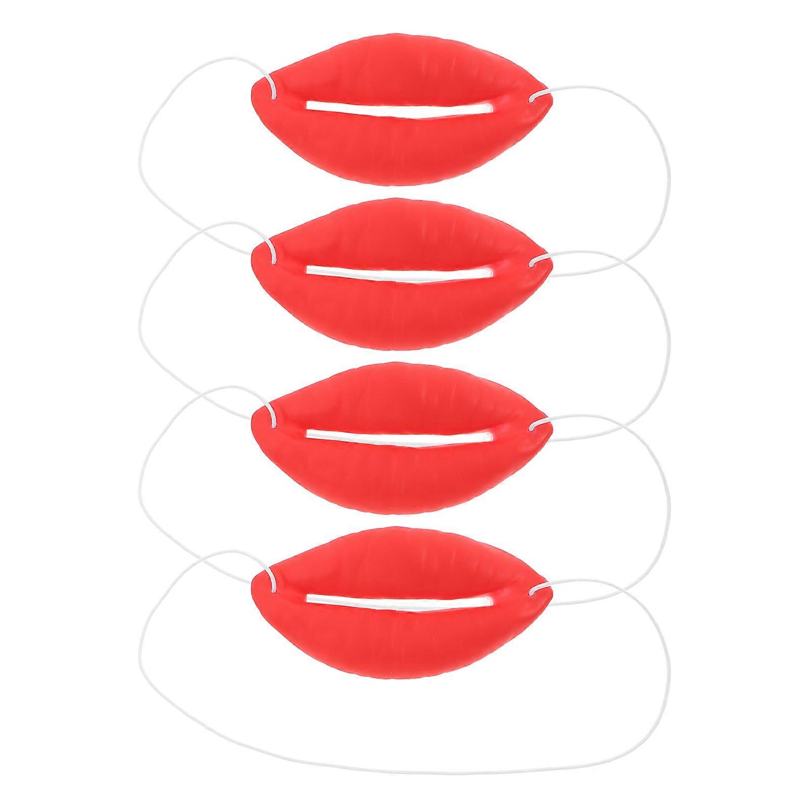 Funny Sausage Mouth Latex Props for Party Use 20Pcs Halloween Red Lips