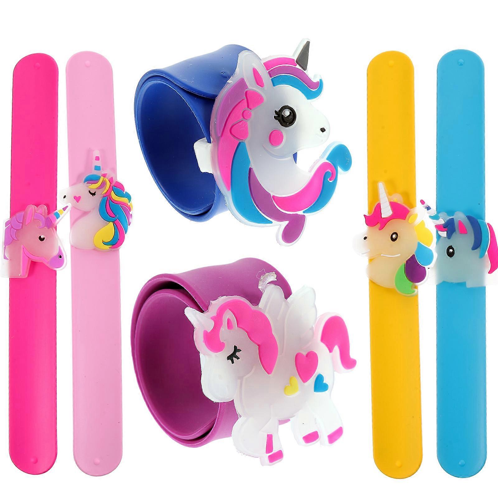 Unicorn Slap Bracelets Light Up Silicone Wrist Bands 18Pcs for Kids Playing