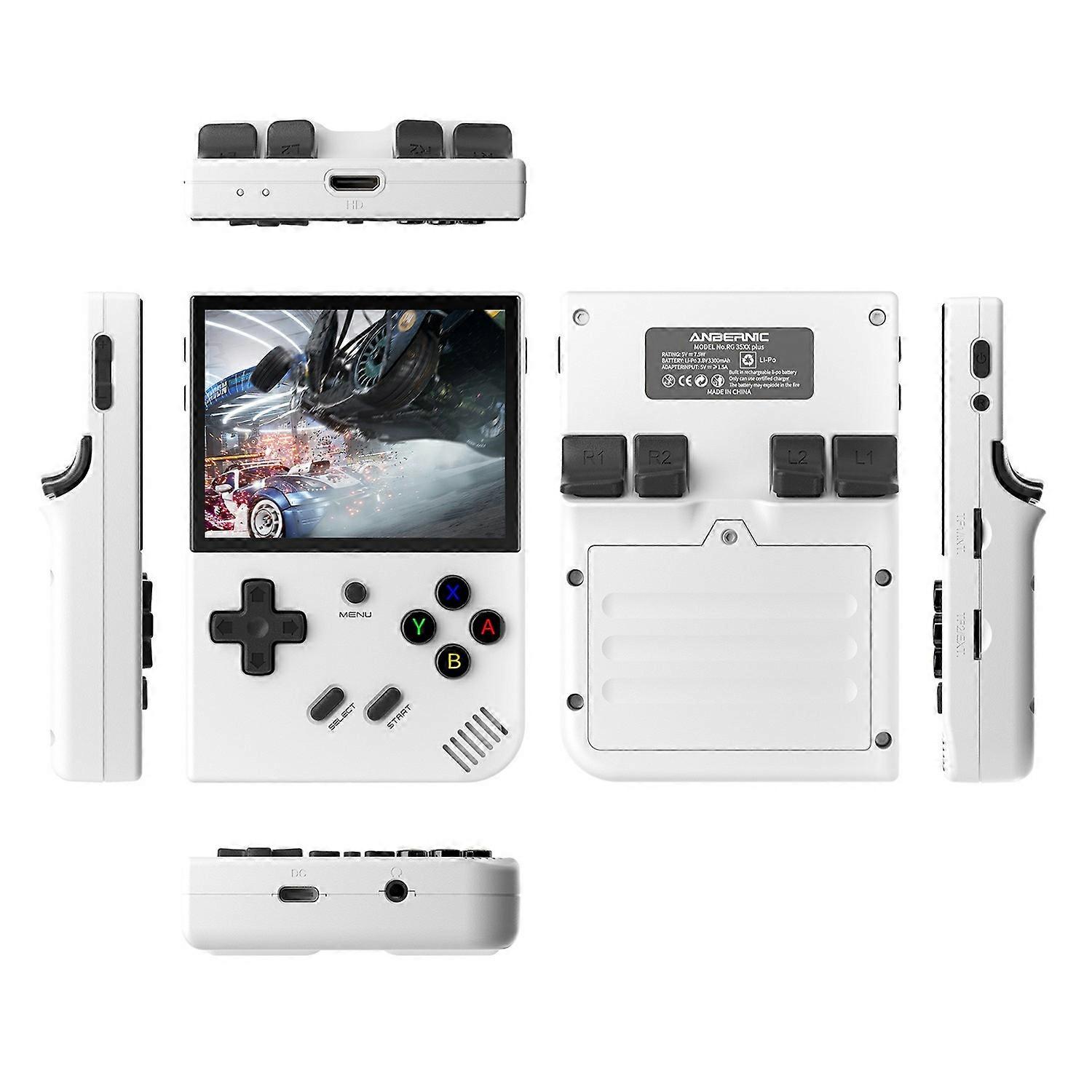 2pc ANBERNIC RG35XX PLUS 3.5" Retro Handheld Game Console with 32G Card - White