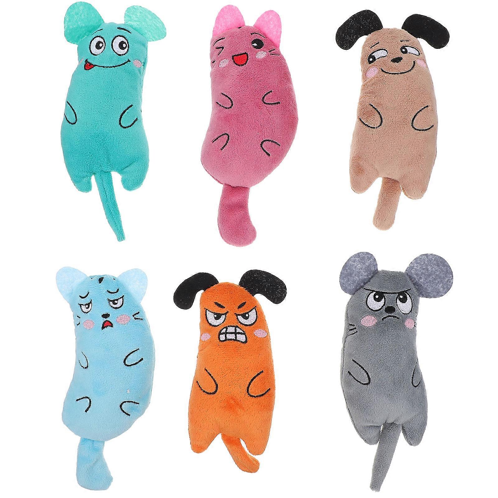 Plush Catnip Toys 12 Pcs For Indoor Play Teasing Playthings For Pet Cats Elongated Shape With Hairball Removal Feature