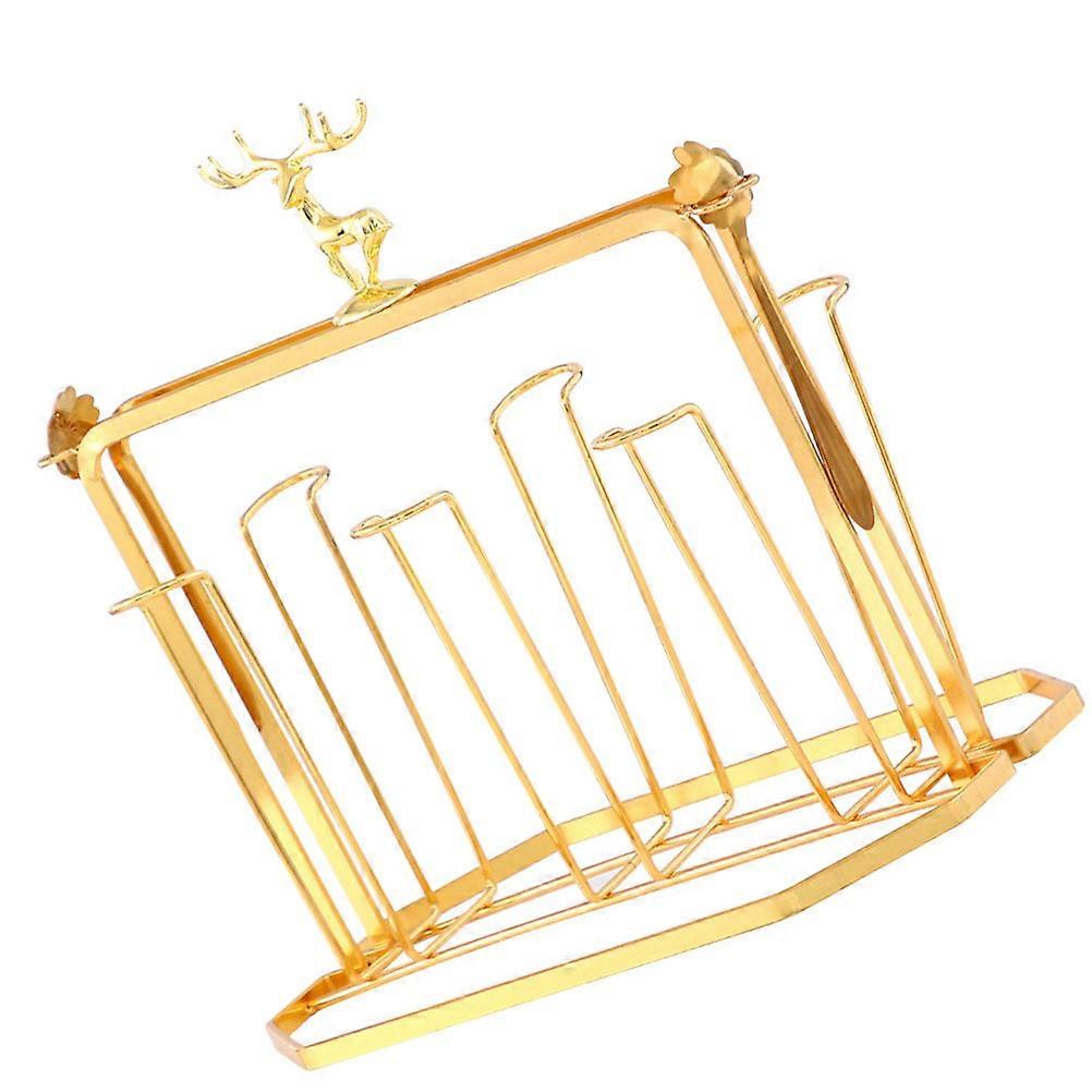 Golden Kitchen Cup Drainer Shelf Iron Rack for Cup Draining 2Pcs