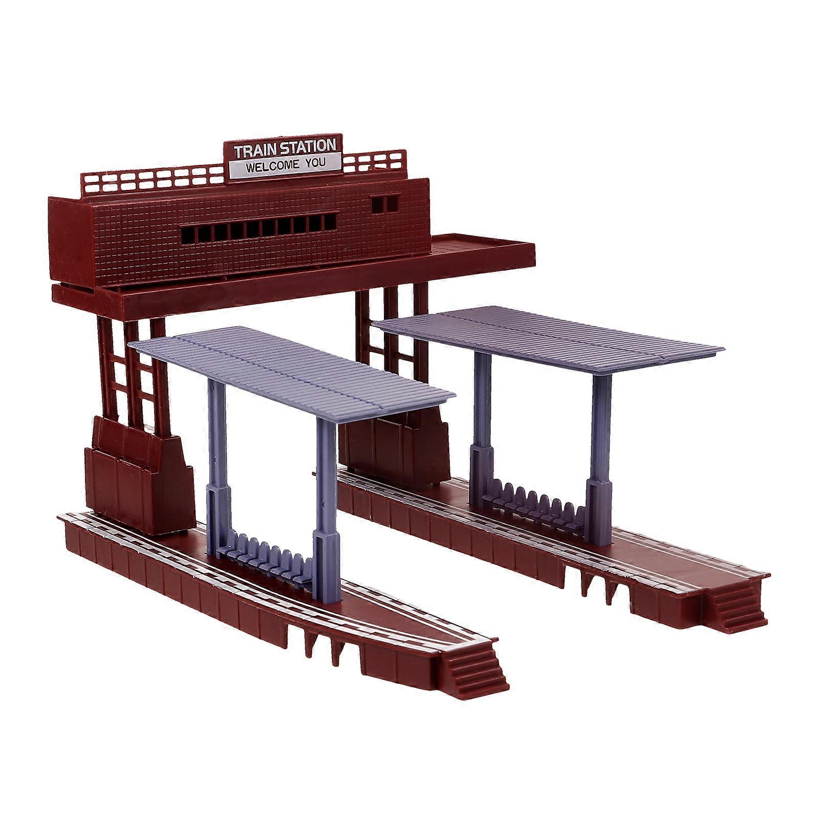 Simulation Station Platform Model For Diy Train Track Building Designed For Children Enhancing Creativity Development With Rectangular Shape 2Pcs