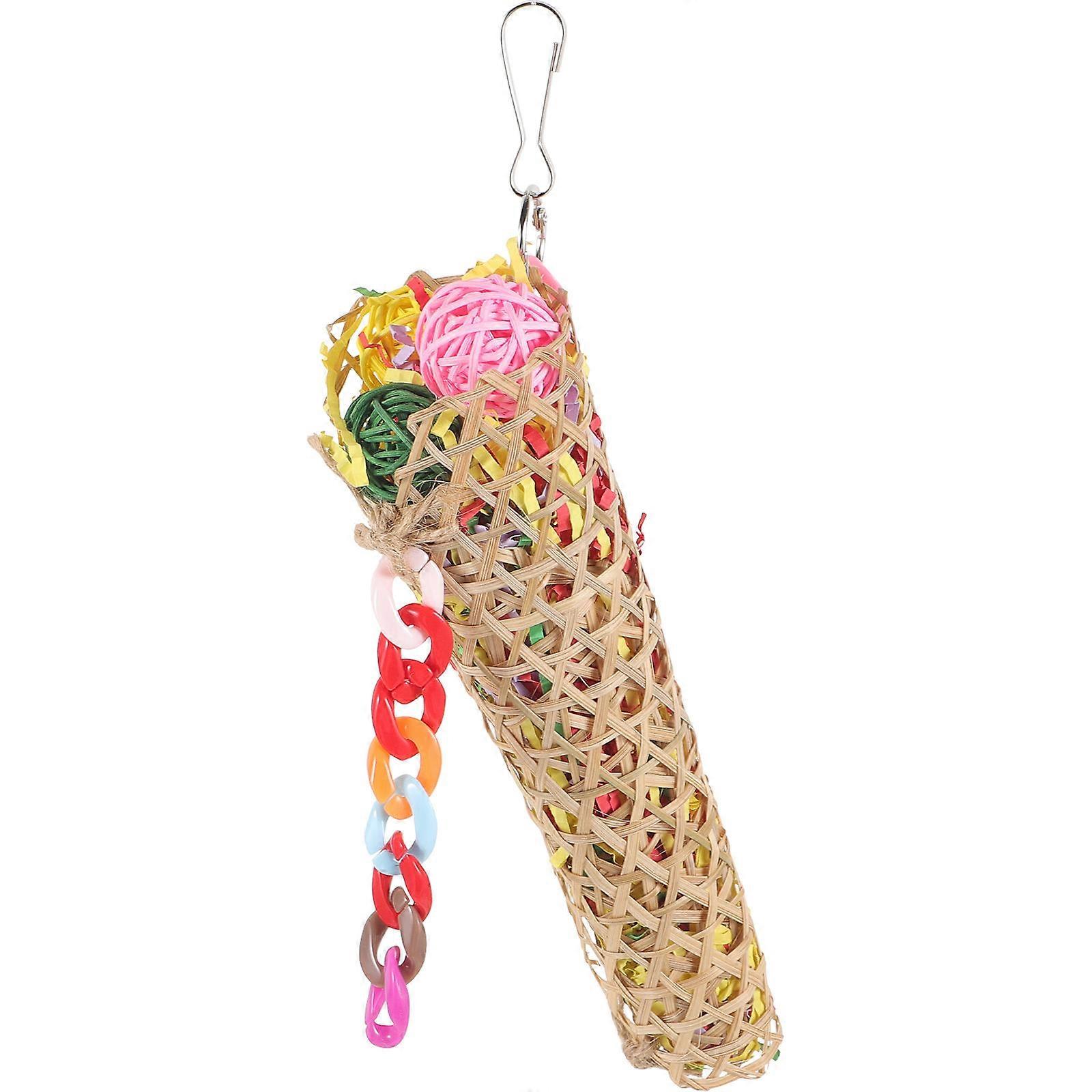 Parrot Hanging Chew Toy 5Pcs Bird Shredding Toy Pet Entertainment Emotion Stimulation