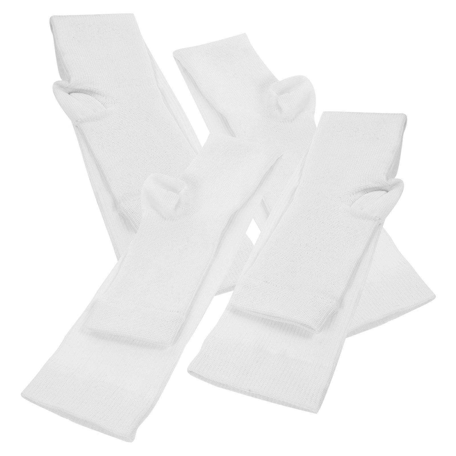 Breathable Stockings Calf Compression Socks for Daily Use 2Pairs White
