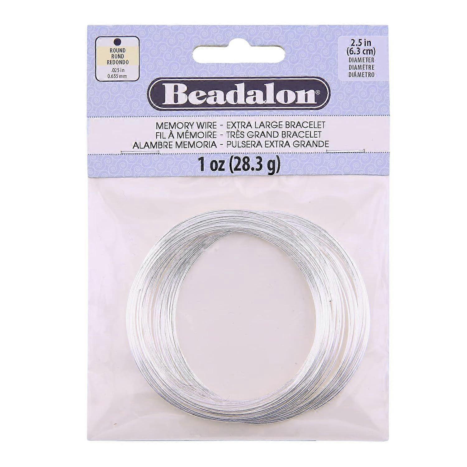 Carbon Steel Memory Wire, Round, X-Large Bracelet, Silver