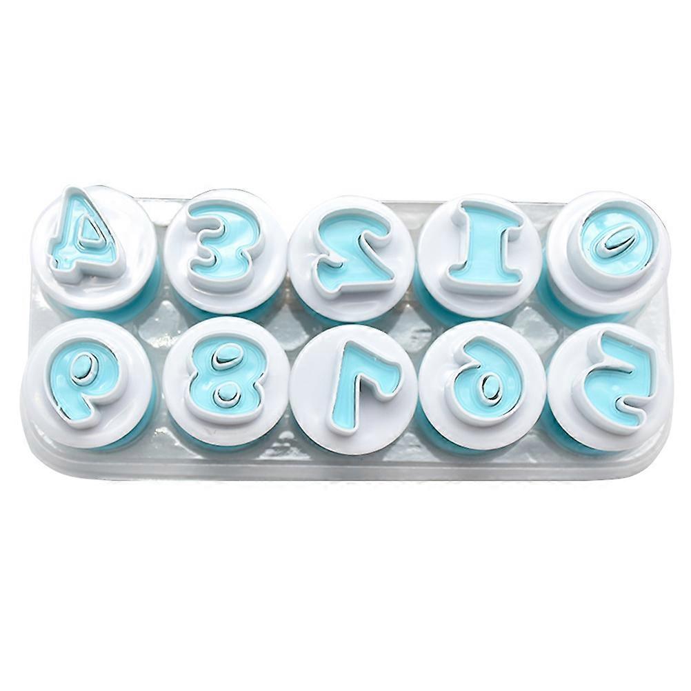 Cake Mold Silicone Numbers Plunger Embossed for Decoration 20Pcs