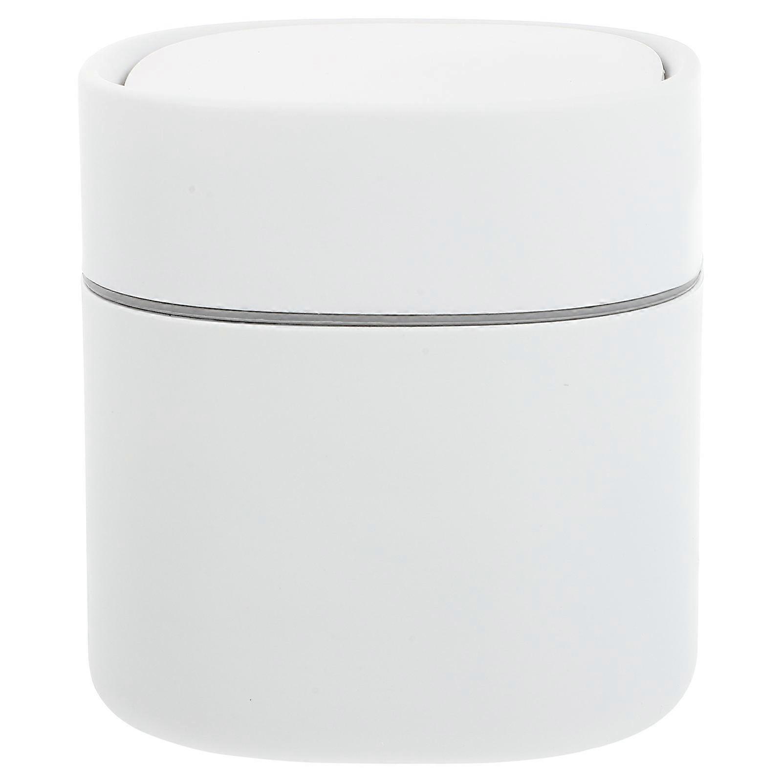 White Household Trash Can Desktop Waste Container 3Pcs Set Included