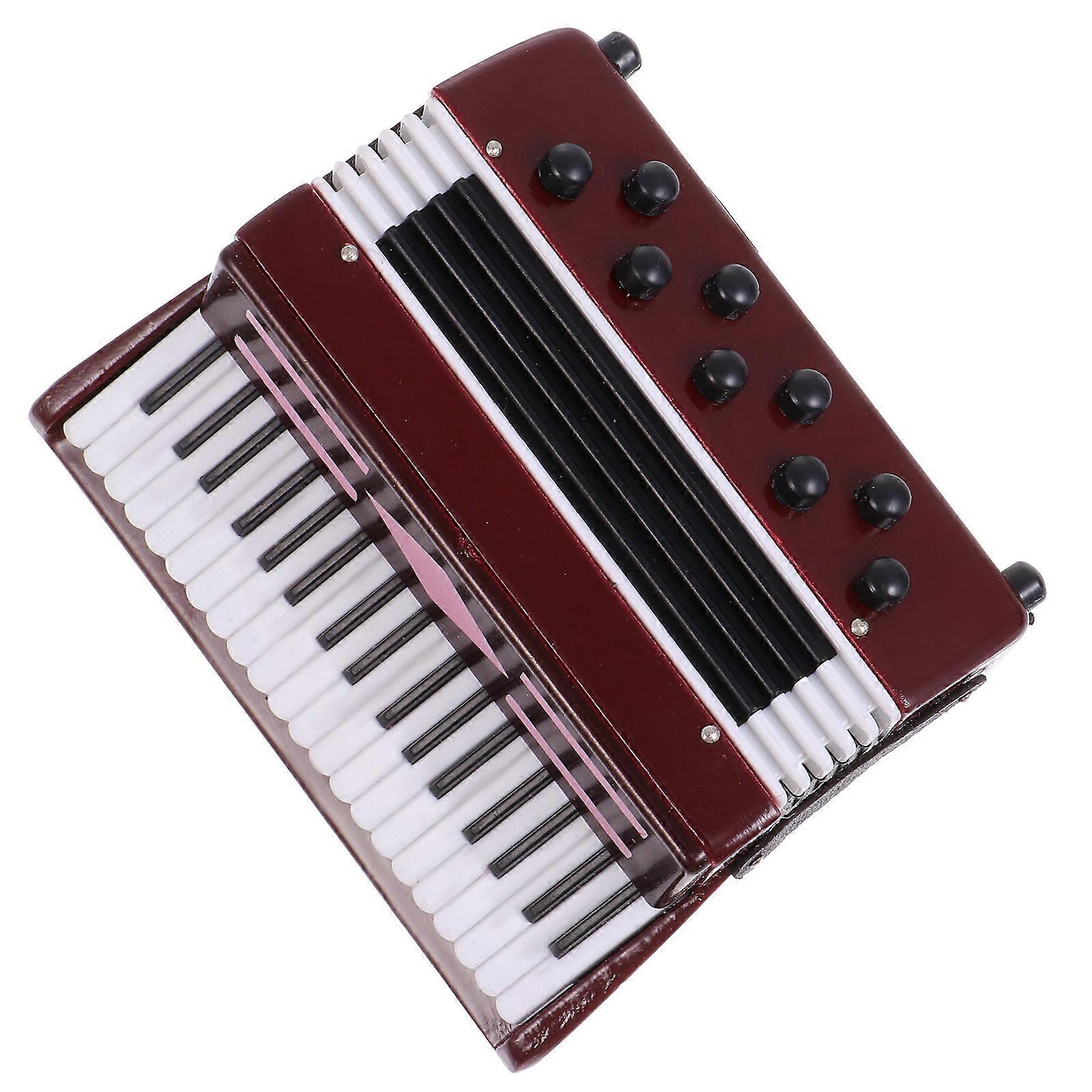 Elegant Dark Red Accordion Shape Home And Office Decoration Accessory With Simple Artistic Design Crafted From Resin 1Pc