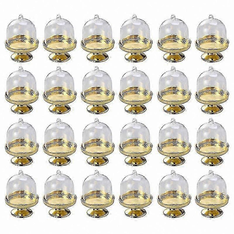 Mini Cake Stand with Dome Cover - 24 Cupcake Display for Desserts