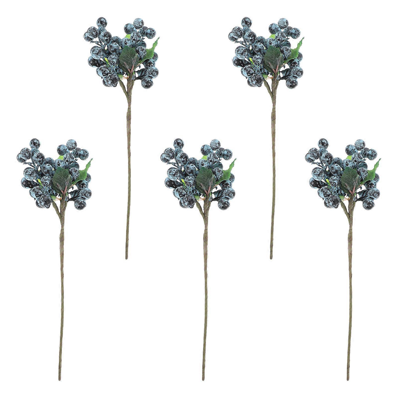 Blueberry Decor Artificial Berry Stems for Decoration 10Pcs Set