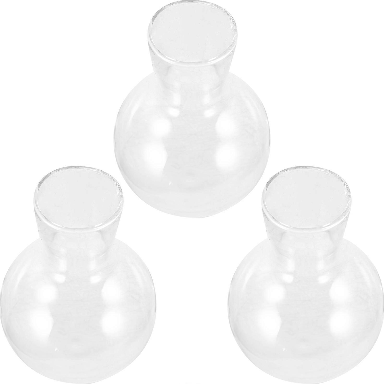 Table Vase Decor Hydroponic Glass Planter for Plants Use 2Pcs Transparent Vase