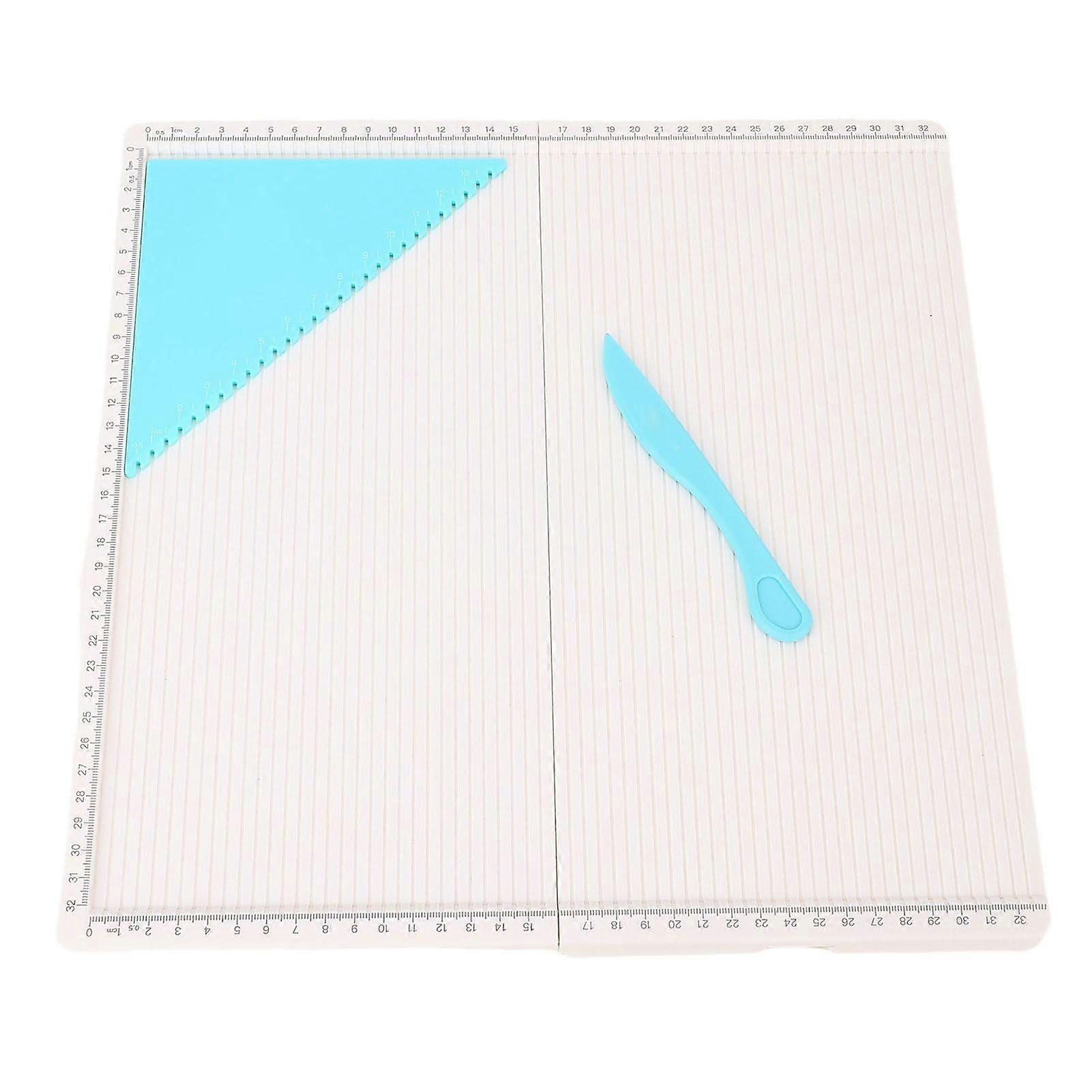 Folding Scoring Board with Triangular Tool 320x320mm Scoring Plate for Making Card Envelope Photo Paper Crafts
