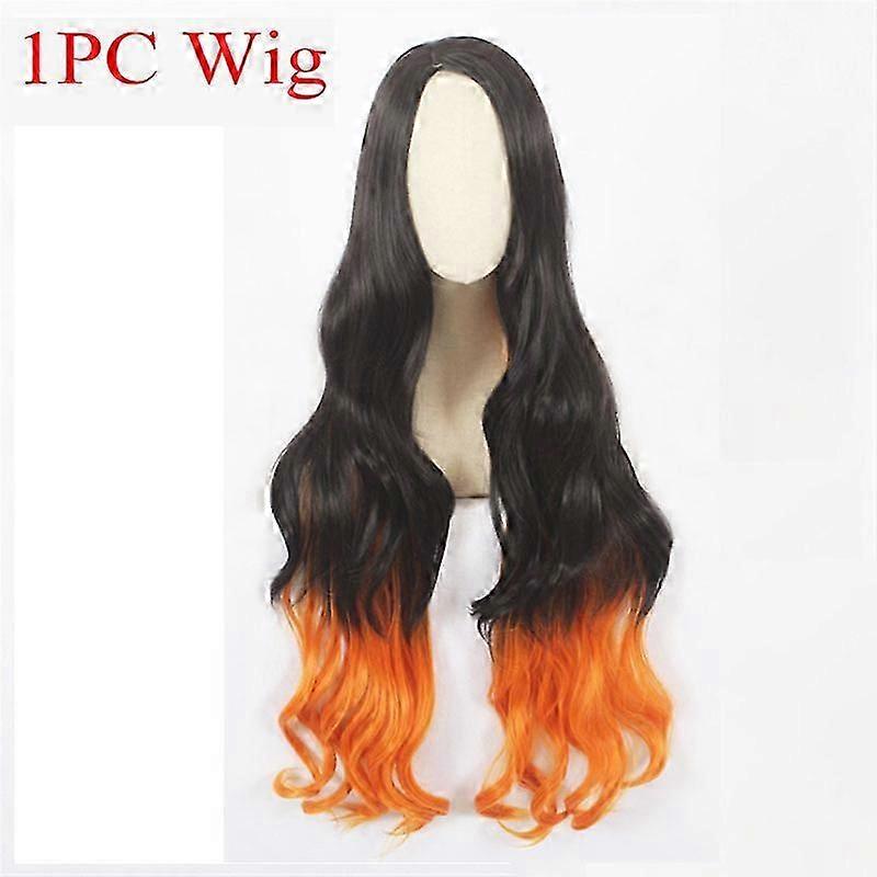 Anime Kamado Nezuko Cosplay kostým Cosplay uniforma oblečení Kimono paruka rekvizity sada Halloween kostým pro děti a dospělé