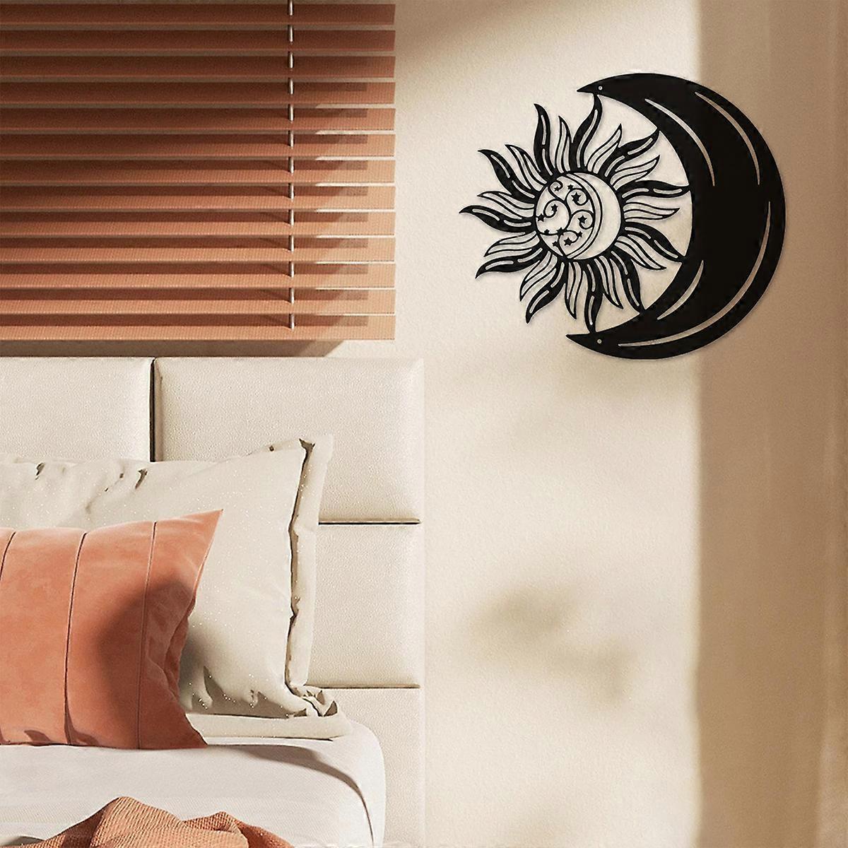 1PC Moon and Sun Hanging Metal Wall Décor for Home Interiors