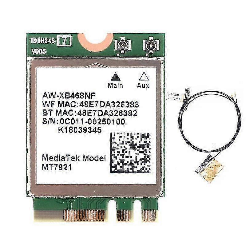 Mediatek Mt7921 Desktop Kit Wi-fi 6 1800mbps Bluetooth 5.2 Wireless Card 802.11ax 8dbi Antennas Ngff M2 For Windows 10 / 11 25-26